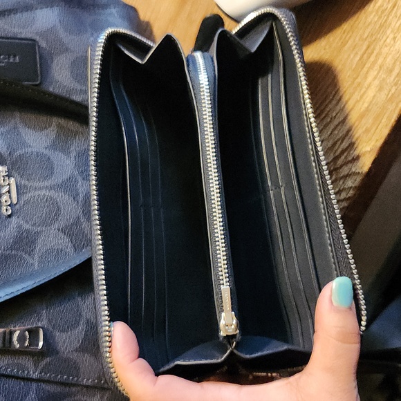 Rare Coach Set! Coach Prairie Satchel w/ Matching Wallet Midni Denim/Silver EUC - Picture 6 of 10